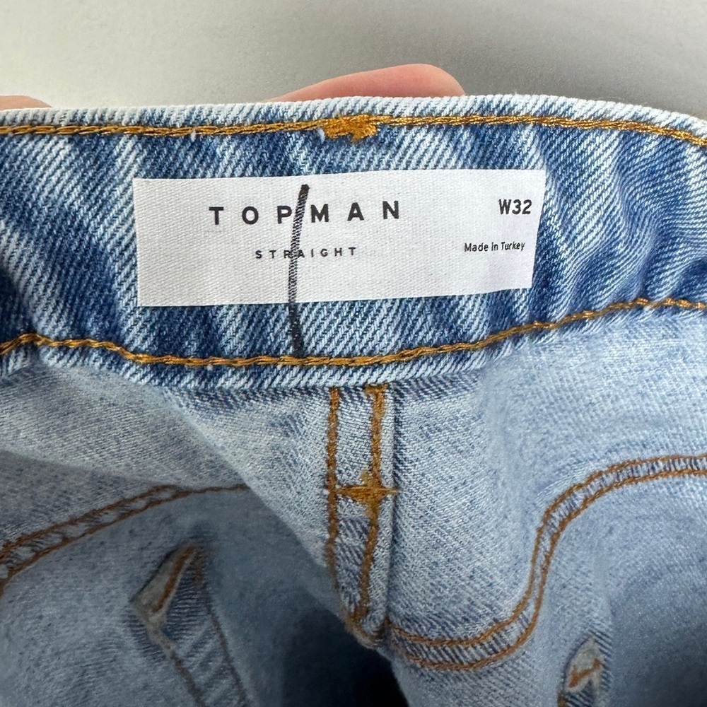 NEW‎ Topman Extreme Wash Slim Shorts Denim Jean Button Fly Size 32 Topshop Dye - Picture 9 of 10